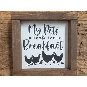 My Pets Make Me Breakfast Funny Kitchen Farmhouse Sign Tiered Tray Mini